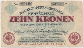 Kenyérmező/hadifogolytábor 1916. január 15. 10K arab sorozat-és sorszámmal T:III,III-