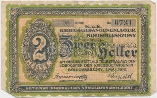 Boldogasszony / hadifogolytábor 1916. május 1. 2f arab sorozat és sorszámmal T:III