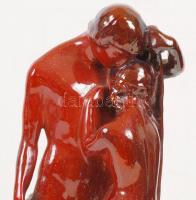 Zsolnay Orfeusz és Euridiké, ökörvérmázas, sérült, jelzett, formaszám: 8819, m:28 cm