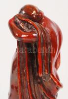 Zsolnay Orfeusz és Euridiké, ökörvérmázas, sérült, jelzett, formaszám: 8819, m:28 cm