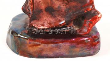 Zsolnay Orfeusz és Euridiké, ökörvérmázas, sérült, jelzett, formaszám: 8819, m:28 cm