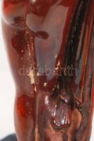 Zsolnay Orfeusz és Euridiké, ökörvérmázas, sérült, jelzett, formaszám: 8819, m:28 cm