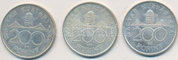 1993. 200Ft Ag "MNB" (2x) + 1994. 200Ft Ag "Deák" T:2