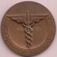 Matskássy Gyula (1912-1971) ~1940. "Bajnoki Érem / Magyar Pénzintézeti Sportegyletek Ligája" bronz díjérem (40mm) T:2