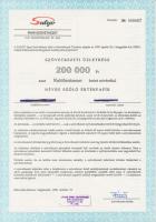 Salgótarján 1992. "Salgo Ipari Szövetkezet" szövetkezeti üzletrésze 10.000Ft, 20.000Ft, 50.000Ft, 100.0000Ft, 200.000Ft-ról bélyegzéssel T:I