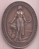 Nagy Britannia / Middlesbrough 1933. "Pék-Cukrász Kiállítás" ovális Ag emlékérem hátoldalon nemesfém jelezve és gravírozással ellátva (51x40mm/38.3g) T:2 Great Britain / Middlesbrough 1933. "Confectioners Bakers and Allied Trades Exhibition" commemorative oval silver medallion with hallmarks (51x40mm/38.3g) C:XF