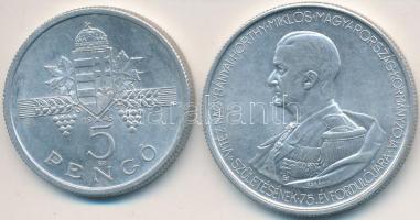 1943. 5P Al "Horthy Miklós születésének 75. évfordulója" + 1945. 5P Al "Parlament" T:2