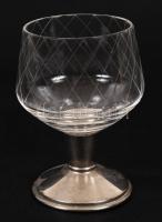 Likőrös készlet alpakka tálcával, hibátlan, m:7 cm, h:42 cm