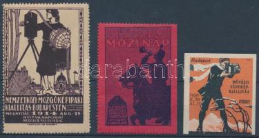 1914-1920 3 klf mozi témájú levélzáró