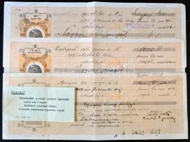 Budapest / Kiskunfélegyháza 1932-1939. 3db kitöltött váltó bélyegzésekkel T:III