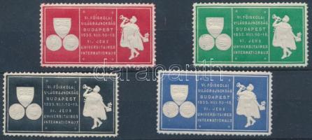 1935 VI. Budapesti Főiskolai Játékok 4 db levélzáró
