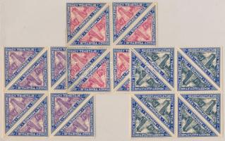 1926 Mohácsi csata évforduló 3 klf levélzáró négyestömb