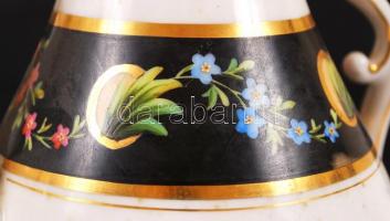 Hüttl Tivadar kávés kiöntő, kézzel festett, jelzett, hibátlan, m:21 cm