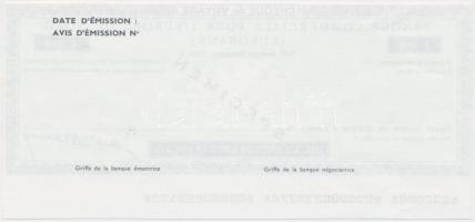 Franciaország DN "Észak-európai Kereskedelmi Bank" 200Fr "SPECIMEN" utazási csek...