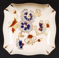 Kézzel festett sorszámozott jelzett Zsolnay búzavirág mintás bonbonier / Handpainted numbered Zsolnay chinaware bonbonier 10×10 cm