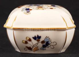 Kézzel festett sorszámozott jelzett Zsolnay búzavirág mintás bonbonier / Handpainted numbered Zsolna...