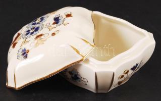 Kézzel festett sorszámozott jelzett Zsolnay búzavirág mintás bonbonier / Handpainted numbered Zsolna...