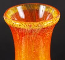 Mézsárga kraklé üvegváza, hibátlan, m: 25 cm