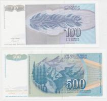 Jugoszlávia 1990-1992. 100D + 500D T:I-
Yugoslavia 1990-1992. 100 Dinara + 500 Dinara C:AU