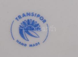 Transipor áttört tál (2db), kézzel festett, jelzett, hibátlan, d:17 és 22 cm, m:4 és 6 cm