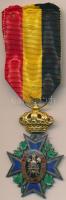 Belgium ~1900-. "Kölcsönös összefogás kitüntetés" zománcozott és aranyozott kitüntetés eredeti mellszalaggal T:2- Belgium ~1900-. "Special Decoration for Mutuality" enamelled and gold plated decoration on original ribbon C:VF