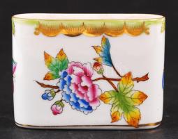 Herendi Viktória mintás porcelán szalvétatartó, hibátlan, jelzett, 8x6x3 cm