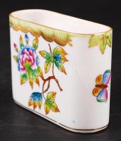 Herendi Viktória mintás porcelán szalvétatartó, hibátlan, jelzett, 8x6x3 cm