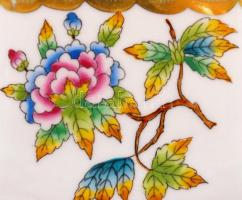 Herendi Viktória mintás porcelán szalvétatartó, hibátlan, jelzett, 8x6x3 cm