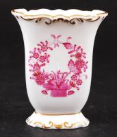 Herendi Apponyi mintás porcelán mini váza, hibátlan, jelzett, m: 9 cm