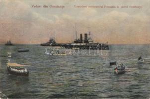Imperial Russian battleship Chesma, escorting Russian battleship Potemkin from Constanta to Sevastopol, boats (EK)
