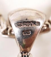 Topáz kövekkel díszített ezüst (Ag) függő ezüst (Ag) nyakláncon, jelzett, h: 58 cm, br: 55,4 g /
Sil...