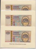 2000. 2000Ft "Millennium" (3x) egymásutáni sorszámmal és eredeti díszcsomagolásban T:I Adamo F56A
