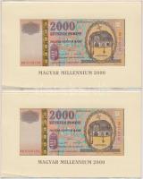 2000. 2000Ft "Millennium" (2x) közeli sorszámmal és eredeti díszcsomagolásban T:I Adamo F56A