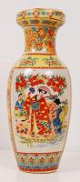 Jelzett, kézzel festett kínai porcelán vázácska / Hand-painted Chinese porcelain vase 17cm