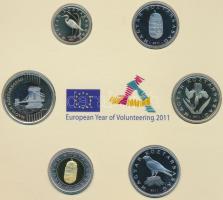 2011. 5Ft-200Ft "Az önkéntesség európai éve 2011" 6klf névértékből álló forgalmi éremszett...