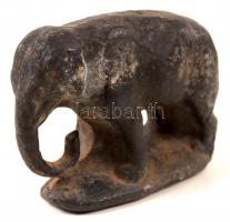 Elefánt, ólom, jelzés nélkül, m:6 cm, h:9 cm