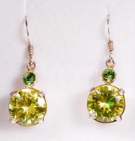 Ezüst (Ag) fülbevaló csiszolt kövekkel, jelzett, 6,5 g / Silver earring, 6,5 g