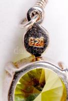 Ezüst (Ag) fülbevaló csiszolt kövekkel, jelzett, 6,5 g /
Silver earring, 6,5 g