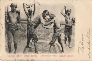 'Types du Caucase' Lutteurs persans / Caucasian folklore, Persian wrestlers (EK)