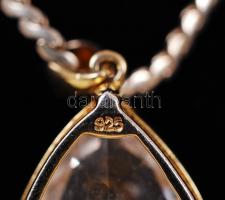 Csepp alakú csiszolt kristály függő aranyozott foglalatban ezüst (Ag) láncon, jelzett, br: 19,8 g /
...