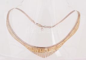 Ezüst (Ag) nyakék tűzaranyozott díszítéssel, h: 40 cm, 10,5 g / Silver bracelet, 10,5 g