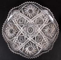 Ólomkristály hamutartók, hibátlanok és egy tál apró csorbákkal, d:13 és 14 cm, d:21 cm