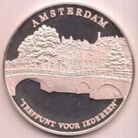 Svédország 1975. "Amszterdam 700 éves tiszteletére" Ag emlékérem peremén jelezéssel (21.35g/0.925) T:PP Sweden 1975. "Honoring the 700th Anniversary of Amsterdam" commemorative sterling silver medallion (21.35g/0.925) C:PP