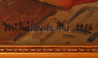 Mihalovits jelzéssel: Pihenő modell. Olaj, vászon, jelzett, antik keretben, 40x50 cm