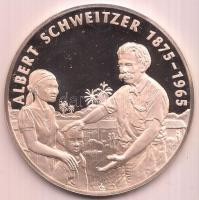Svédország 1975. "Dr. Albert Schweizer születésének 100. évfordulója tiszteletére" Ag emlékérem peremén jelezéssel (19.56g/0.925) T:PP Sweden 1975. "Honoring the Centennial of the birth of Dr. Albert Schweizer" commemorative sterling silver medallion (19.56g/0.925) C:PP