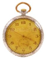 Langendorf ezüst zsebóra sérült hátsó zsanérral, járó szerkezettel, de tisztításra szorul / Langendorf silver pocket watch with damaged back