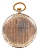 Langendorf ezüst zsebóra sérült hátsó zsanérral, járó szerkezettel, de tisztításra szorul / Langendo...