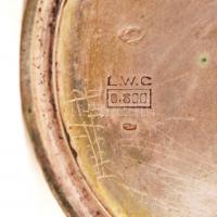 Langendorf ezüst zsebóra sérült hátsó zsanérral, járó szerkezettel, de tisztításra szorul / Langendo...