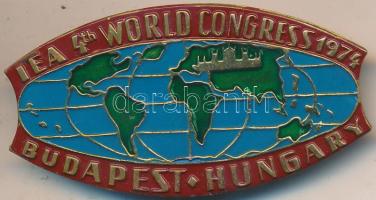 1974. "Nemzetközi Mezőgazdasági  Kongresszus - 4.Világkongresszus / Budapest, Magyarország" fém jelvény T:2 Hungary 1974. "International Economic Association 4th World Congress / Budapest, Hungary" metal badge C:XF