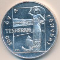 Fritz Mihály (1947-) 1996. "A Tungsram 100 éves fennállásának emlékére" ezüstözött ffém emlékérem (42,5mm) T:exPP